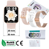 Smartwatch Damski Ewa Złoty Zestaw 3 pasków - biały, różowy, różowe złoto