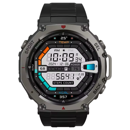 Smartwatch męski wodoodporny z rozmowami, PL menu, trybami sportowymi i GPS