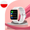 Smartwatch Damski Ewa Złoty Zestaw 3 pasków - biały, różowy, różowe złoto