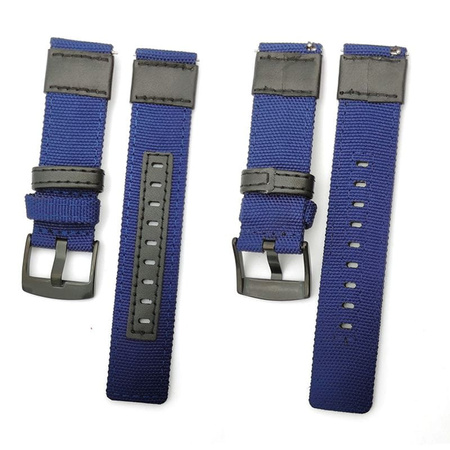 Pasek do zegarka DEVILL Parciany Granatowy 22 mm