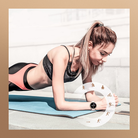 Smartwatch Bianka AMOLED Zestaw 3 Pasków - Biały, Różowy,  Złoty róż