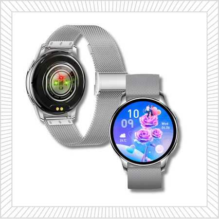 Smartwatch Sara AMOLED + bransoleta srebrna