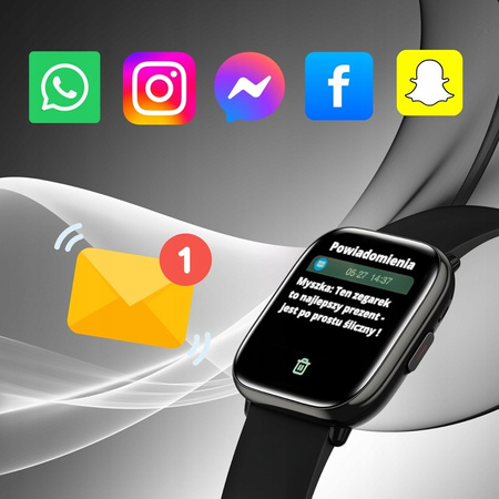 MĘSKI SMARTWATCH Z Wyświetlaczem HD Rozmowy PL Powiadomienia SMS Sport Zegarek