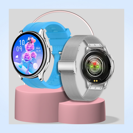 Smartwatch Sara AMOLED Zestaw 3 Pasków - Niebieski, Srebrny, Szary