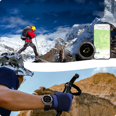 Smartwatch męski wodoodporny z rozmowami, PL menu, trybami sportowymi i GPS