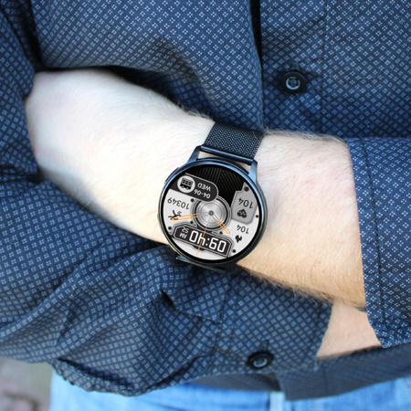 Smartwatch Alex + bransoleta czarna