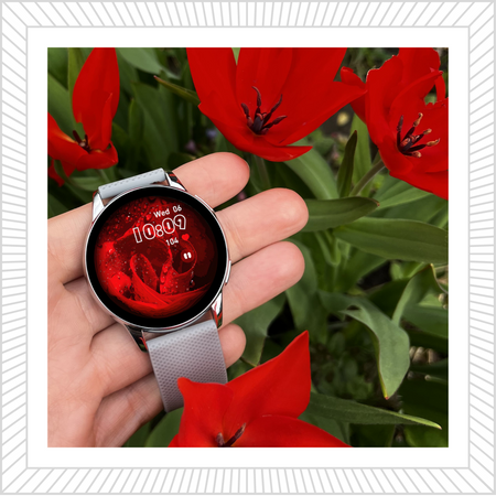 Smartwatch Sara AMOLED + bransoleta srebrna