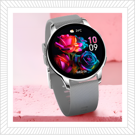Smartwatch Sara AMOLED + bransoleta srebrna
