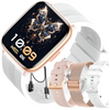 Smartwatch Damski Ewa Złoty Zestaw 3 pasków - biały, różowy, różowe złoto