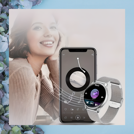 Smartwatch Sara AMOLED Zestaw 3 Pasków - Biały, srebrny, szary