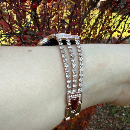 Smartwatch damski zegarek funkcja rozmowy menu PL z cyrkoniami bransoleta