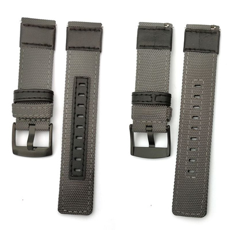 Pasek do zegarka DEVILL Parciany Szary 22 mm