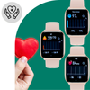 Smartwatch Damski Ewa Złoty Zestaw 3 pasków - biały, różowy, różowe złoto