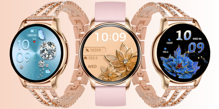 Smartwatch damski zegarek funkcja rozmowy menu PL z cyrkoniami bransoleta