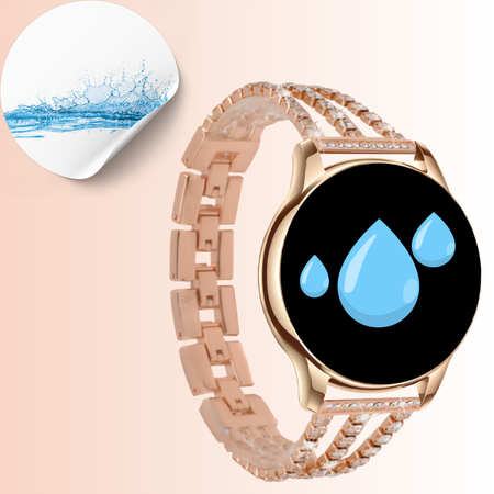 Smartwatch damski zegarek funkcja rozmowy menu PL z cyrkoniami bransoleta