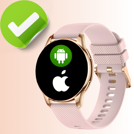 Smartwatch damski zegarek funkcja rozmowy menu PL z cyrkoniami bransoleta