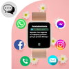 Smartwatch Damski Ewa Złoty Zestaw 3 pasków - biały, różowy, różowe złoto