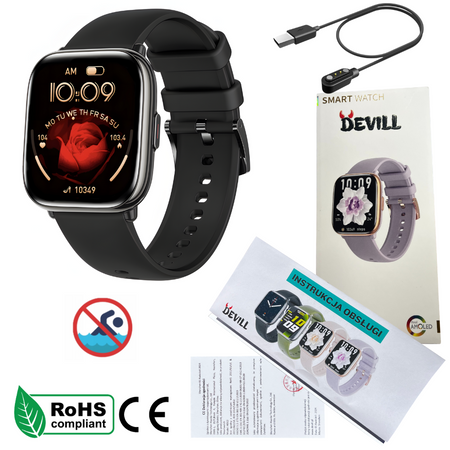 MĘSKI SMARTWATCH Z Wyświetlaczem HD Rozmowy PL Powiadomienia SMS Sport Zegarek
