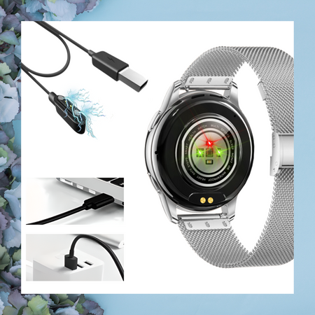 Smartwatch Sara AMOLED Zestaw 3 Pasków - Biały, srebrny, szary