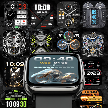 Smartwatch Zegarek Czarny Rozmowy Menu PL AMOLED Smart Sport Męski