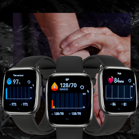 Smartwatch Zegarek Czarny Rozmowy Menu PL AMOLED Smart Sport Męski