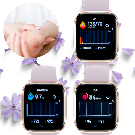 Smartwatch Damski Zegarek Funkcja Rozmowy AMOLED Polskie Menu Prostokątn