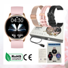 Smartwatch Bianka AMOLED Zestaw 3 Pasków - Czarny, Różowy,  Złoty róż