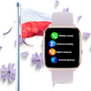 Smartwatch Damski Zegarek Funkcja Rozmowy AMOLED Polskie Menu Prostokątn