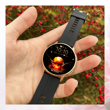 Smartwatch Bianka AMOLED Zestaw 3 Pasków - Czarny, Różowy,  Złoty róż