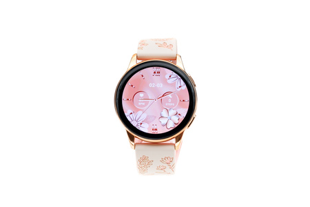 PASEK DO ZEGARKA SMARTWATCH SILIKONOWY 20MM TELESKOPY REGULOWANY RÓŻ/BEŻ