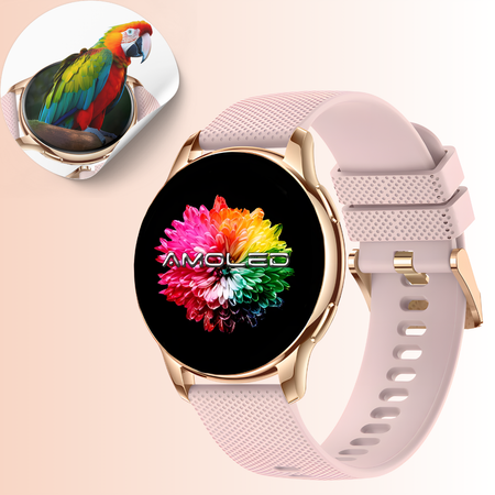 Smartwatch damski zegarek funkcja rozmowy menu PL z cyrkoniami bransoleta