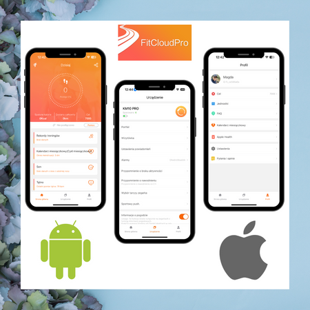Smartwatch Sara AMOLED Zestaw 3 Pasków - Biały, srebrny, szary