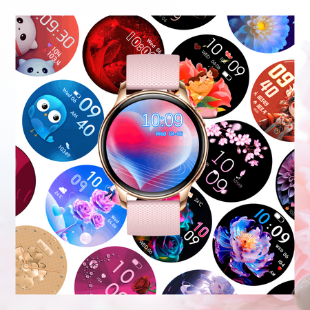 Smartwatch Bianka AMOLED Zestaw 3 Pasków - Czarny, Różowy,  Złoty róż