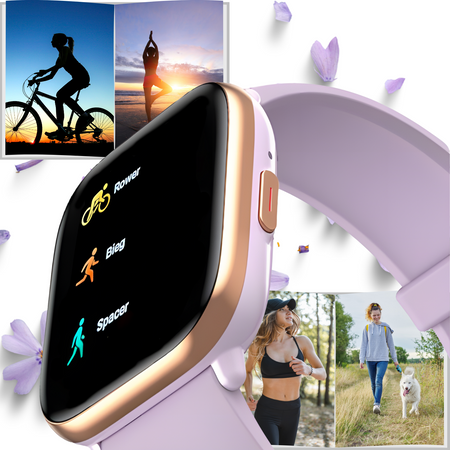 Smartwatch Damski Zegarek Funkcja Rozmowy AMOLED Polskie Menu Prostokątn