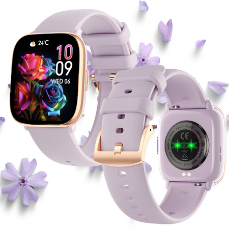Smartwatch Damski Zegarek Funkcja Rozmowy AMOLED Polskie Menu Prostokątn