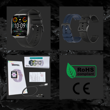 Smartwatch Zegarek Czarny Rozmowy Menu PL AMOLED Smart Sport Męski