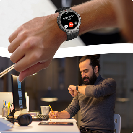 Smartwatch męski wodoodporny z rozmowami, PL menu, trybami sportowymi i GPS