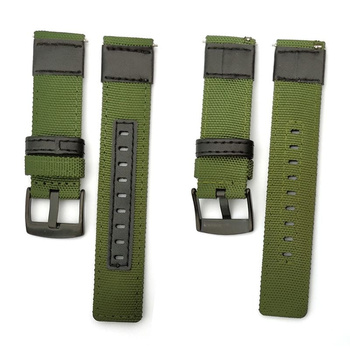 Pasek do zegarka DEVILL Parciany Oliwkowy 22 mm