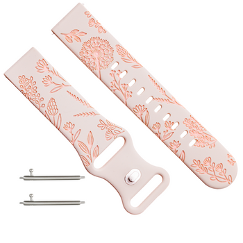 PASEK DO ZEGARKA SMARTWATCH SILIKONOWY 20MM TELESKOPY REGULOWANY RÓŻ/BEŻ